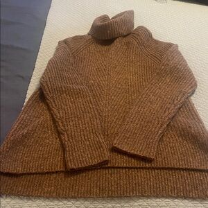 Madewell Orange-brown Turtleneck Sweater